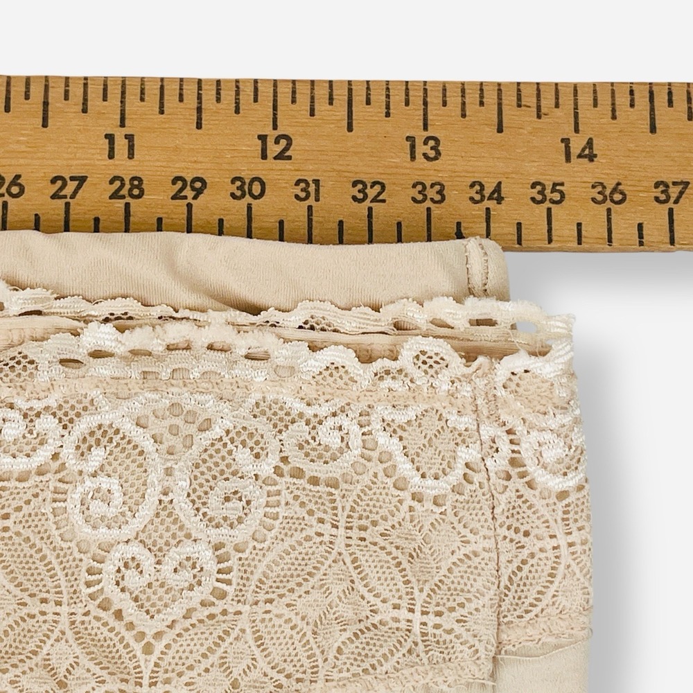 Vintage Second Skin Lace High Waist Panties Sz 8 XL Nude Beige Lot 2 Panty - Picture 12 of 12